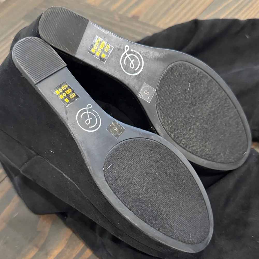 Chinese Laundry Black Over-the-Knee Wedge Boots - Women - Picture 6 of 7